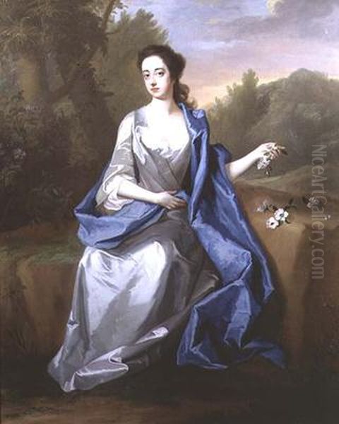 Portrait of a Lady, thought to be Elizabeth, Duchess of Beaufort Oil Painting by Michael Dahl