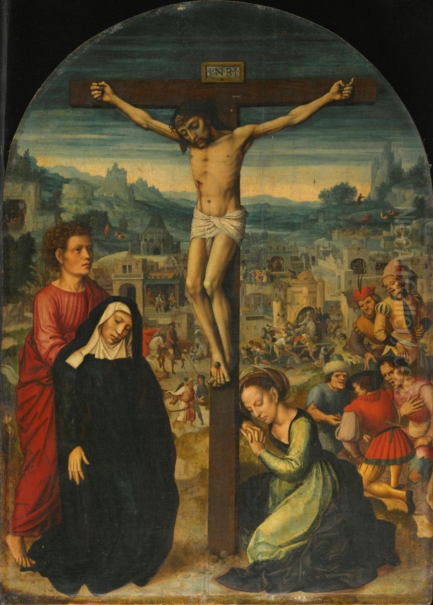 The Crucifixion with Scenes from the Passion beyond Oil Painting by Ambrosius Benson