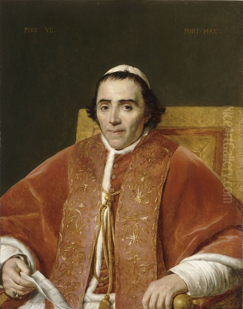 Pius VII, pope (1740-1823) Oil Painting by Jacques-Louis David