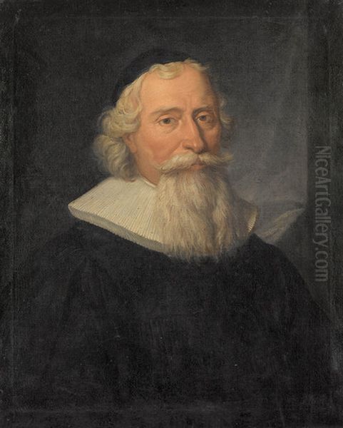 Bildnis Daniel Muller (1625-1696), Pfarrer zu Nidau, Pfarrer zu Twann, Pfarrer zu Sigriswil, Dekan zu Thun. Oil Painting by Johann Rudolf Huber