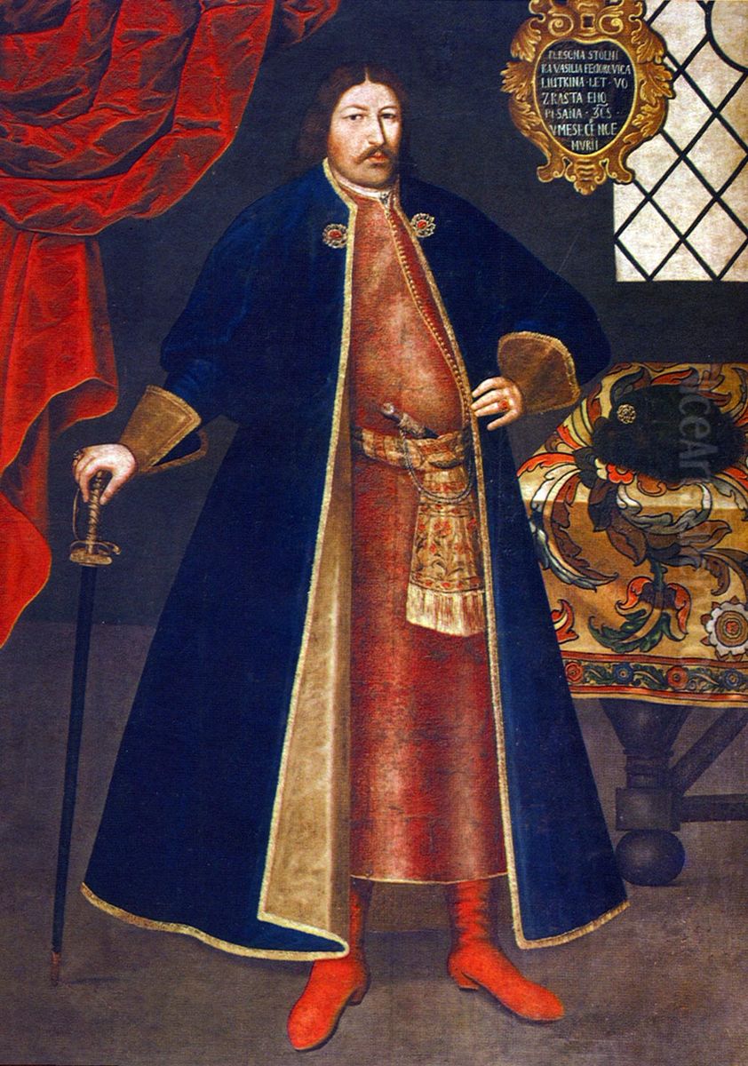 Portrait of Vasily Lyutkin Oil Painting by Unidentified painter