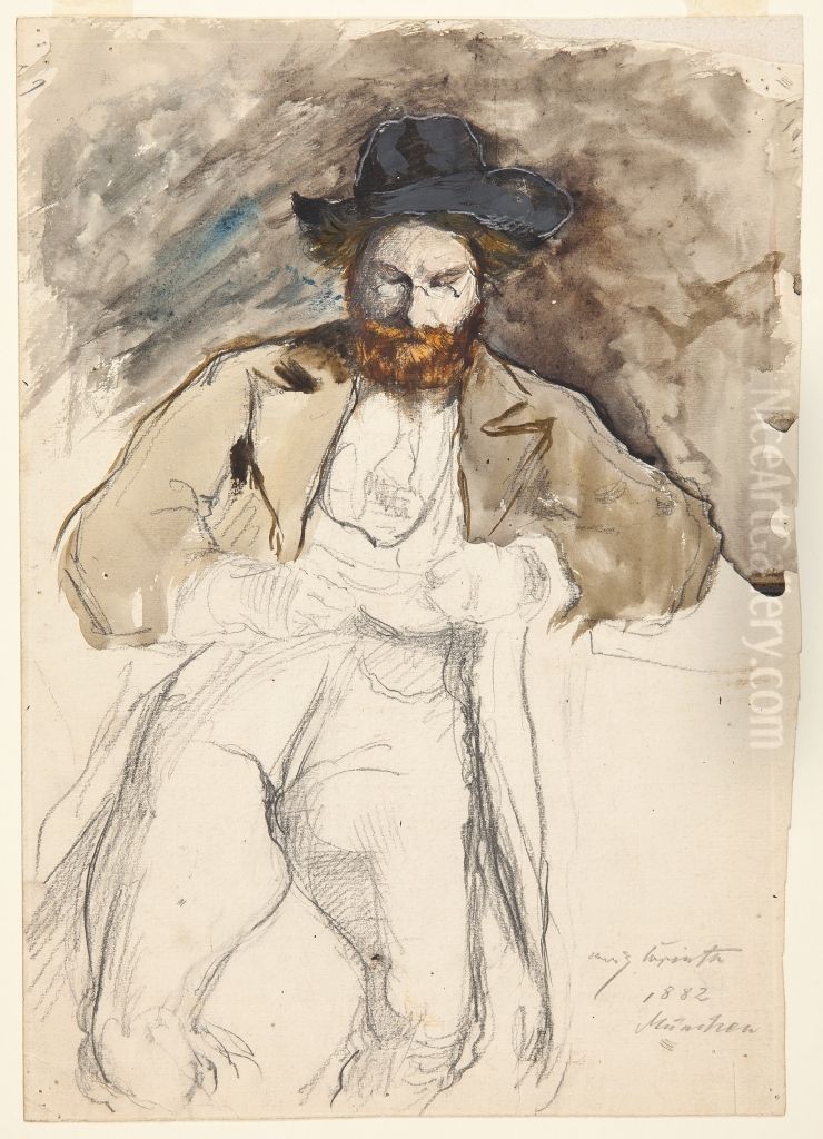 Lesender Mann Oil Painting by Lovis (Franz Heinrich Louis) Corinth