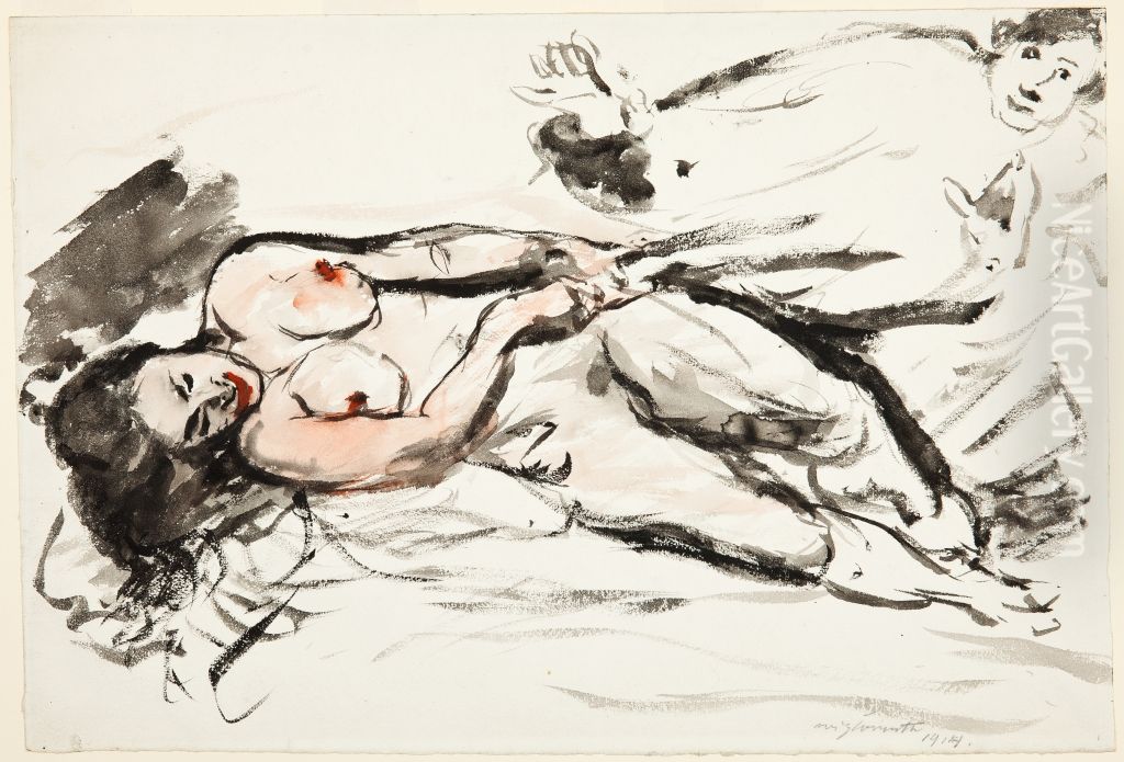 Joseph und Potiphars Weib (Studie zum Gemalde) Oil Painting by Lovis (Franz Heinrich Louis) Corinth