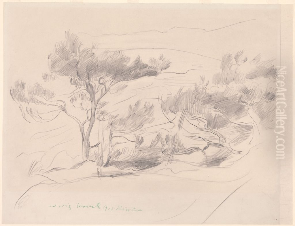 Riviera Oil Painting by Lovis (Franz Heinrich Louis) Corinth