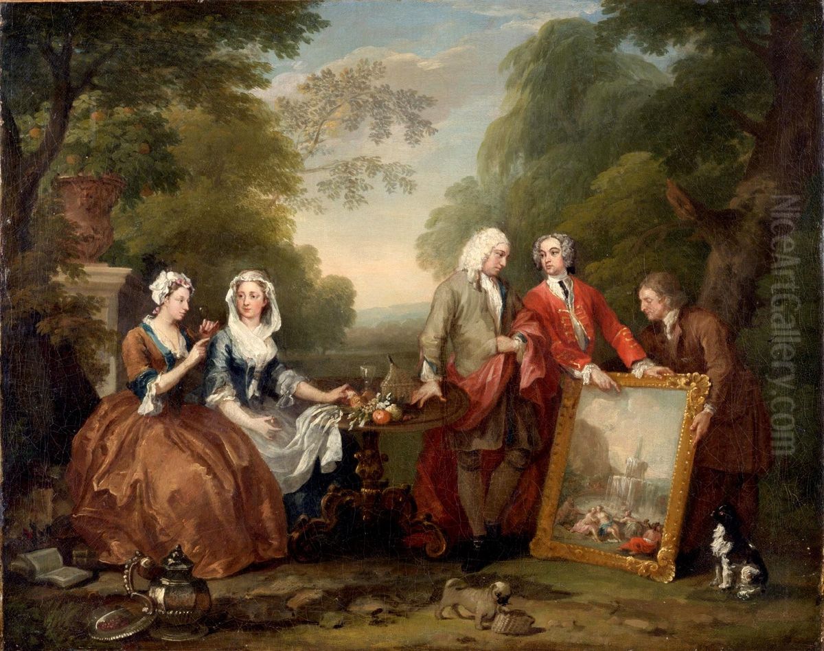 Conversation Piece (Portrait of Sir Andrew Fountaine with other Men and Women) Oil Painting by William Hogarth