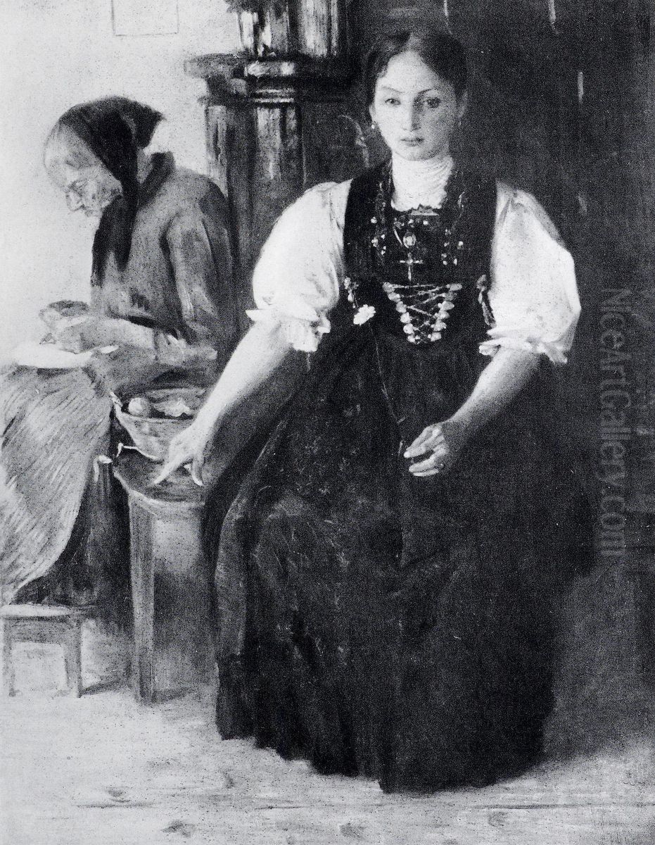 Appenzellerin am Ofen Oil Painting by Lovis (Franz Heinrich Louis) Corinth