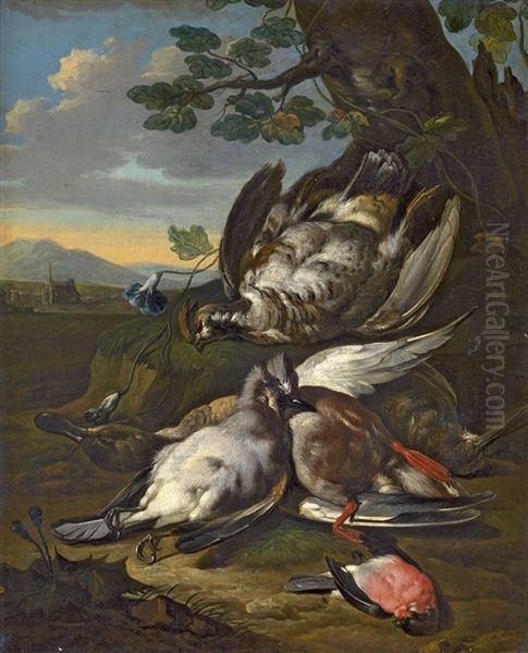 Still life with dead game bird Oil Painting by Bernaert De Bridt