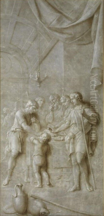 The massacre of the innocents Oil Painting by Petrus Norbertus Van Reysschoot