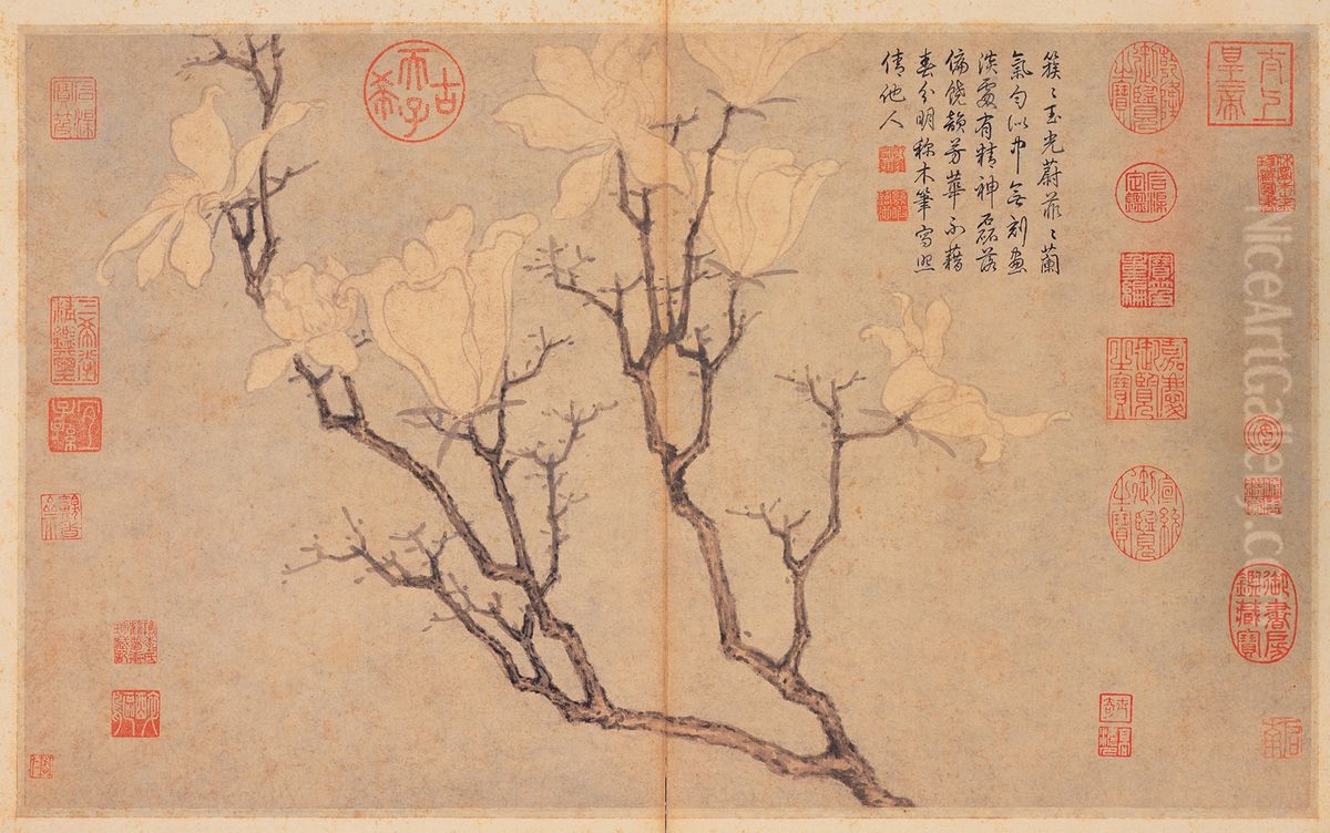 Magnolia Oil Painting by Shen Zhou