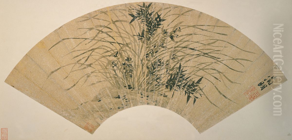 Orchids and Bamboo Oil Painting by Wen Zhengming