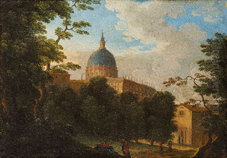 View of St. Peter's Basilica Oil Painting by Giacomo Van Lint
