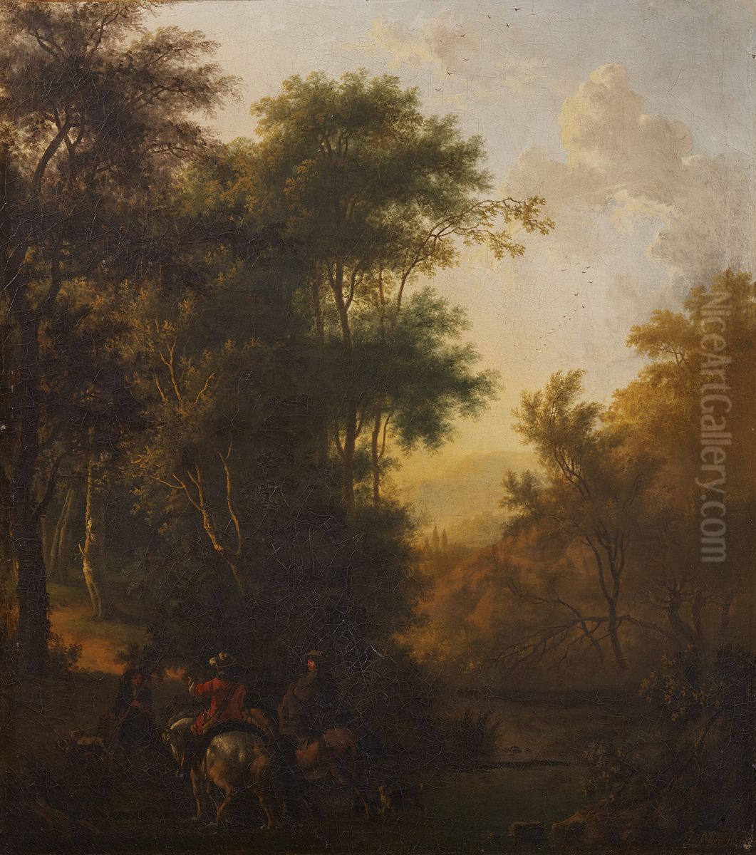 Landscape with a Group of Trees on the Left Oil Painting by Isaac de Moucheron