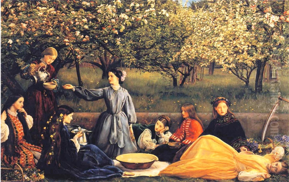 Apple Blossoms Oil Painting by Sir John Everett Millais