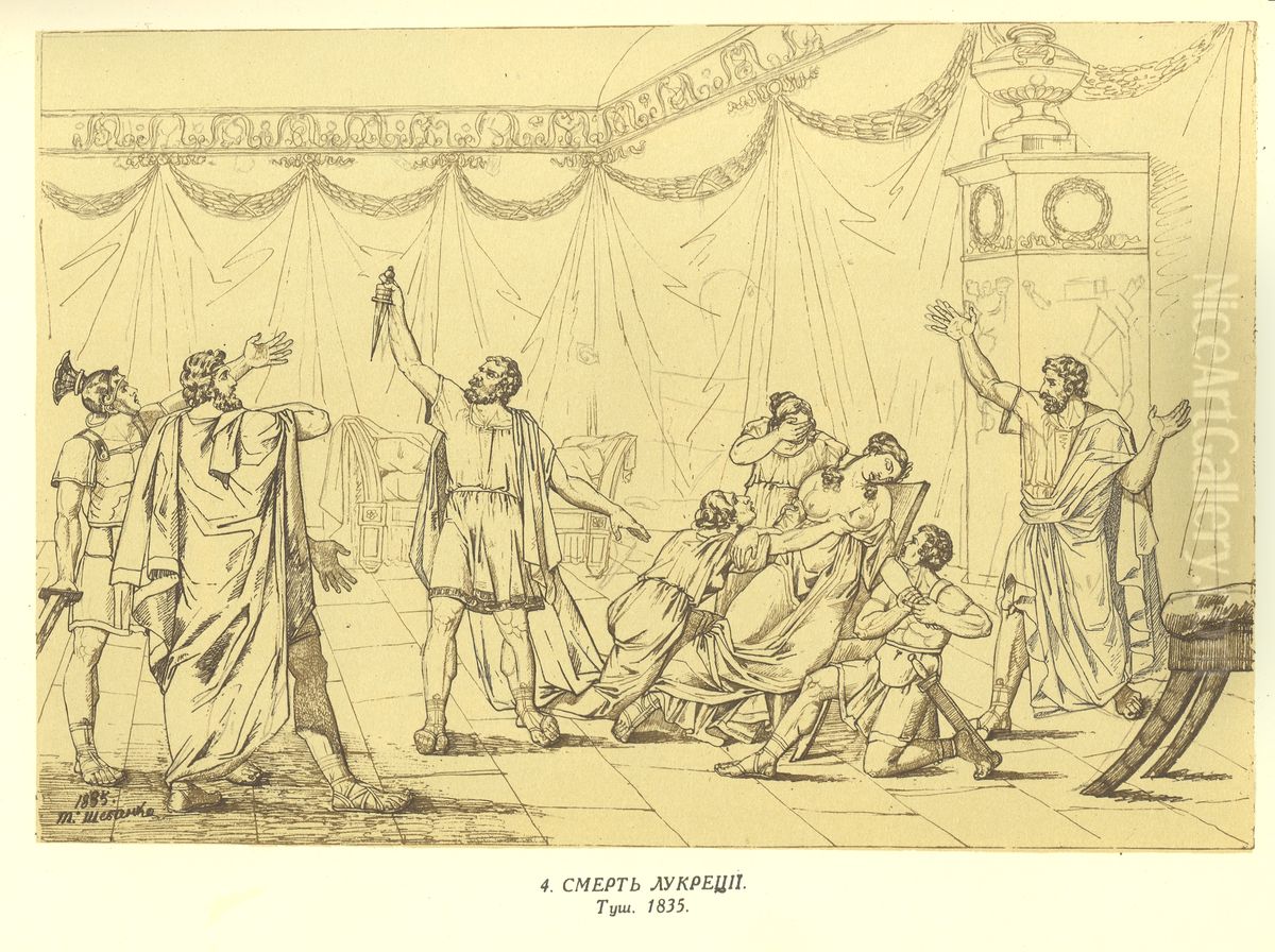 Death of Lucretia Oil Painting by Taras Shevchenko