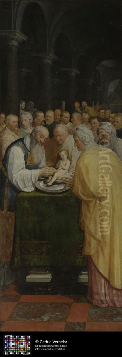 De Viglius-triptiek: de besnijdenis Oil Painting by Frans Pourbus the Elder