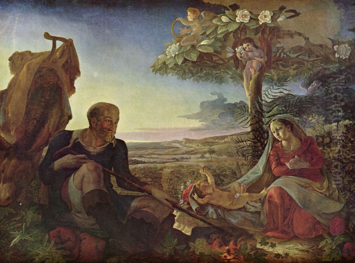 Rest on the Flight to Egypt Oil Painting by Philipp Otto Runge