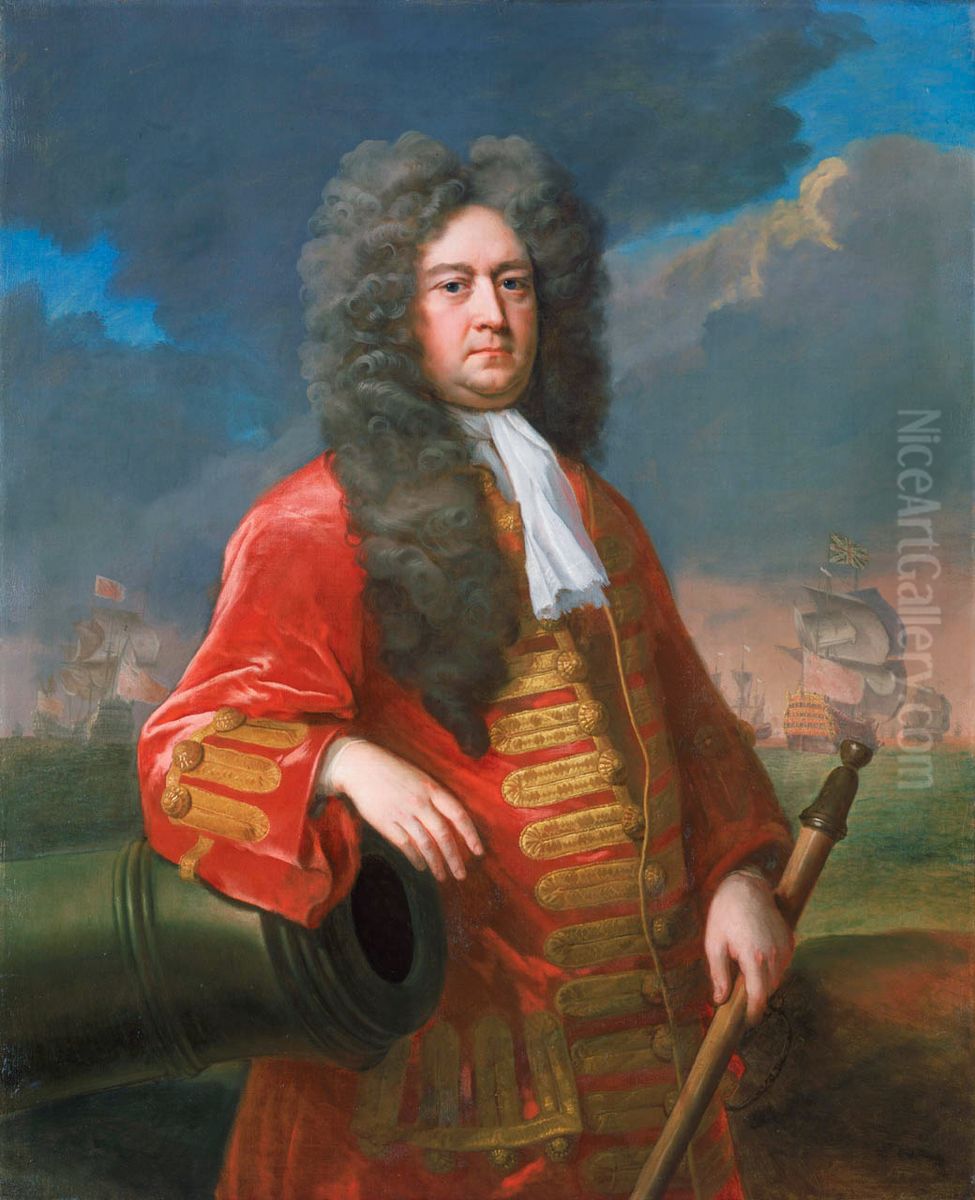 Portrait of Admiral SirGeorge Rooke(1650-1709) Oil Painting by Michael Dahl