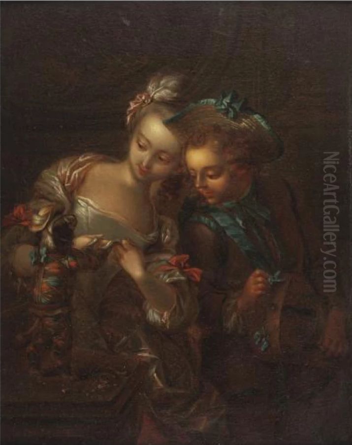 The Singing Lesson Oil Painting by Francois Eisen