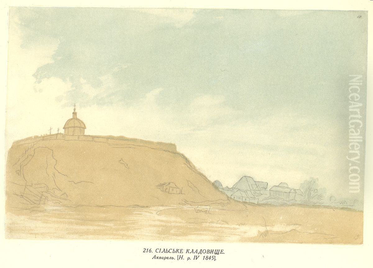 Rural cemetery Oil Painting by Taras Shevchenko