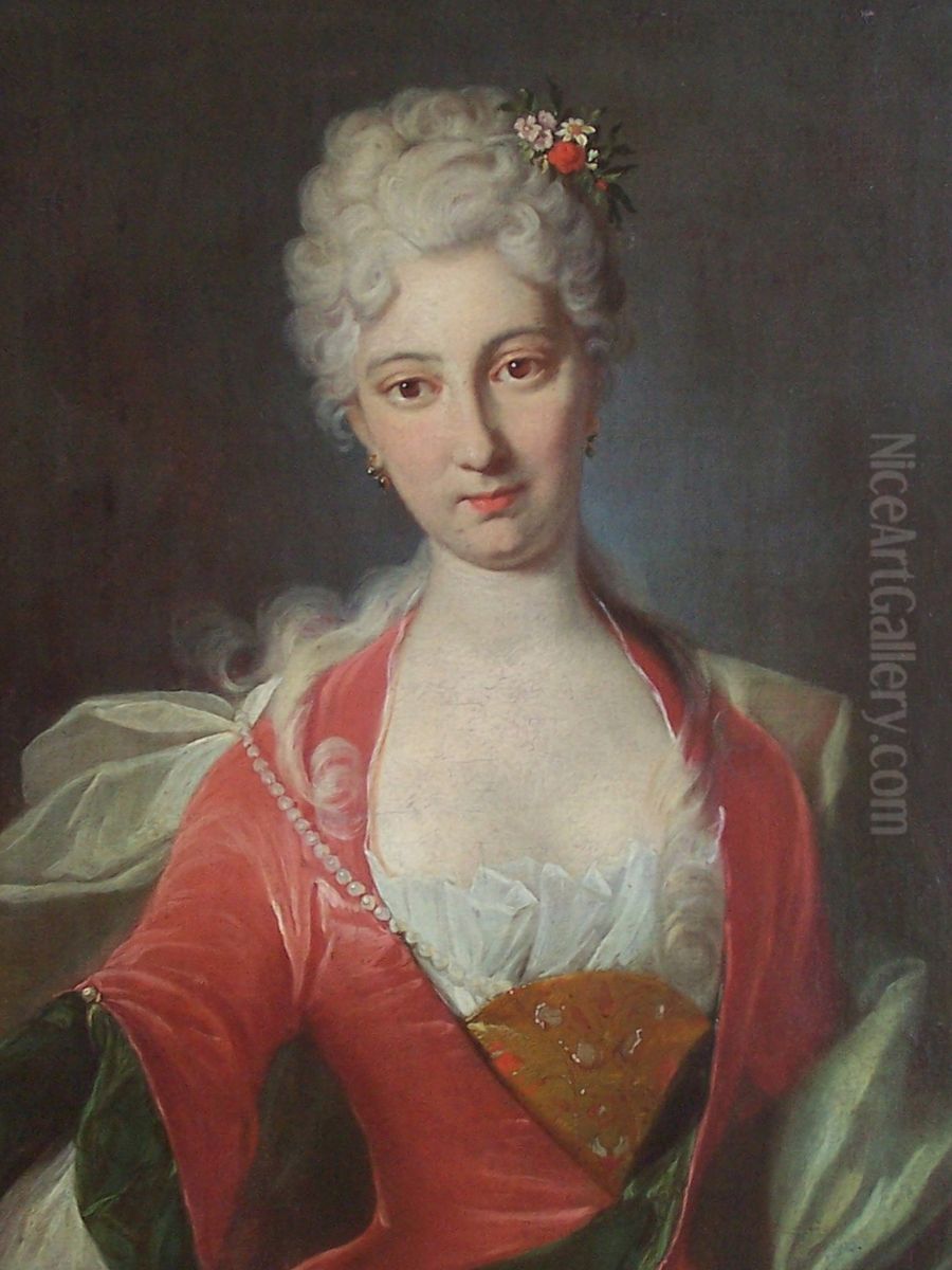 Portrait of a Lady. Oil Painting by Johann Rudolf Huber