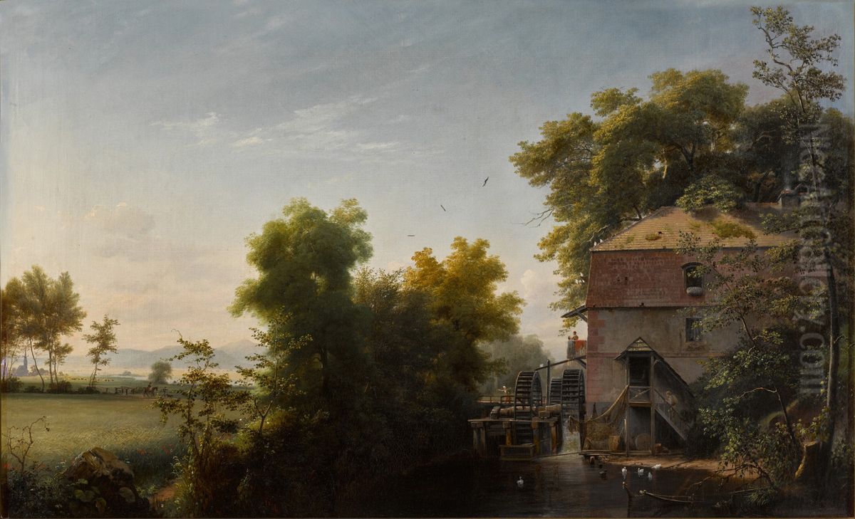 The Water Mill at Heilsberg Oil Painting by Eduard Gaertner