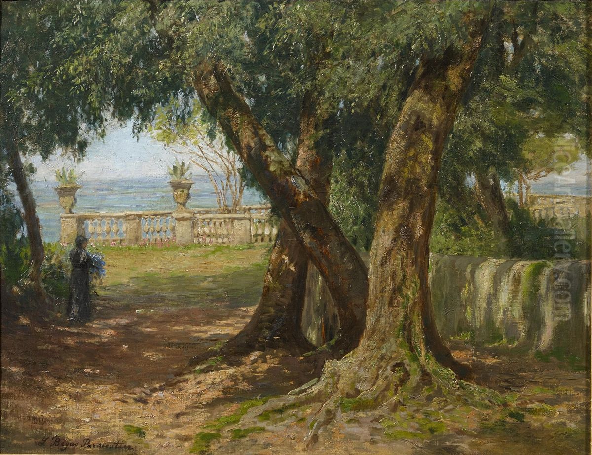 Unter Olivenbaumen im Park von Taormina Oil Painting by Luise Begas-Parmentier