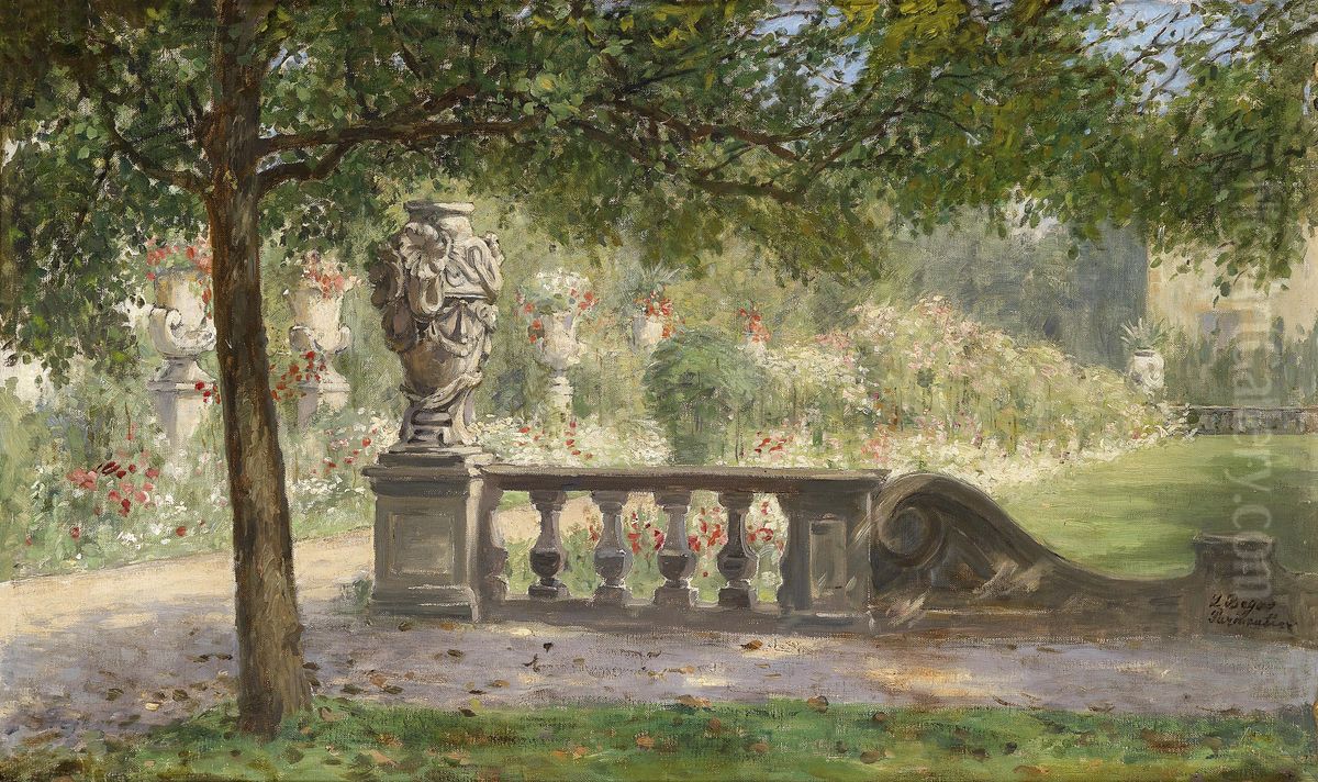 Motiv aus dem Mirabell-Park, Salzburg Oil Painting by Luise Begas-Parmentier