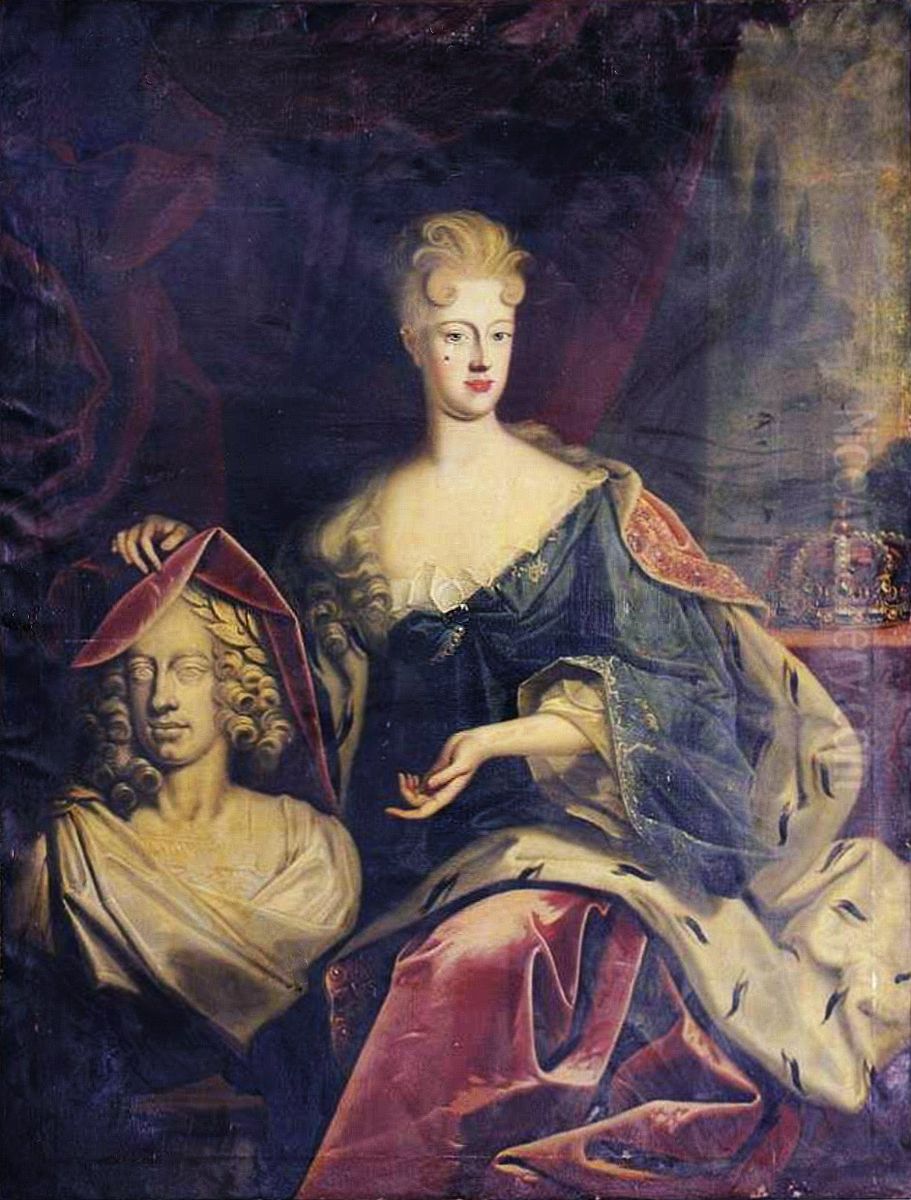 Elisabeth Christine as queen of Spain Oil Painting by Christoph Bernhard Francke