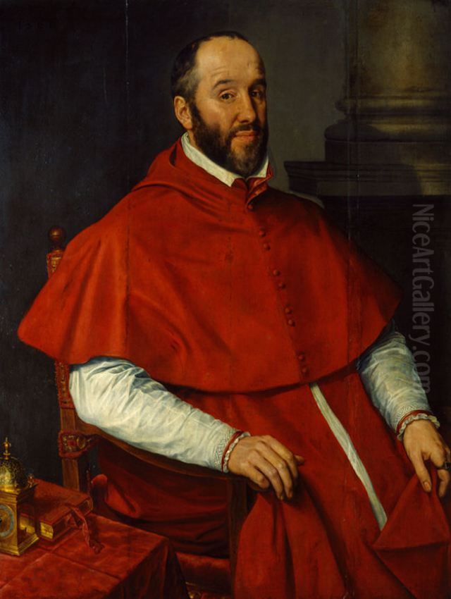 Portrait of Antoine Perrenot, cardinal de Granvelle Oil Painting by Willem Adriaensz Key