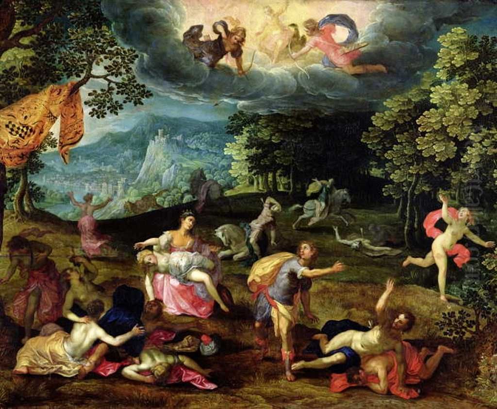 La punition de Niobe Oil Painting by Tobias Verhaecht