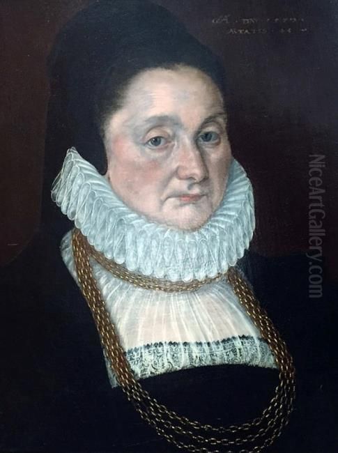 Portrait of Alice Judde (c. 1532-1593), wife of Thomas Smythe Oil Painting by Cornelis Ketel