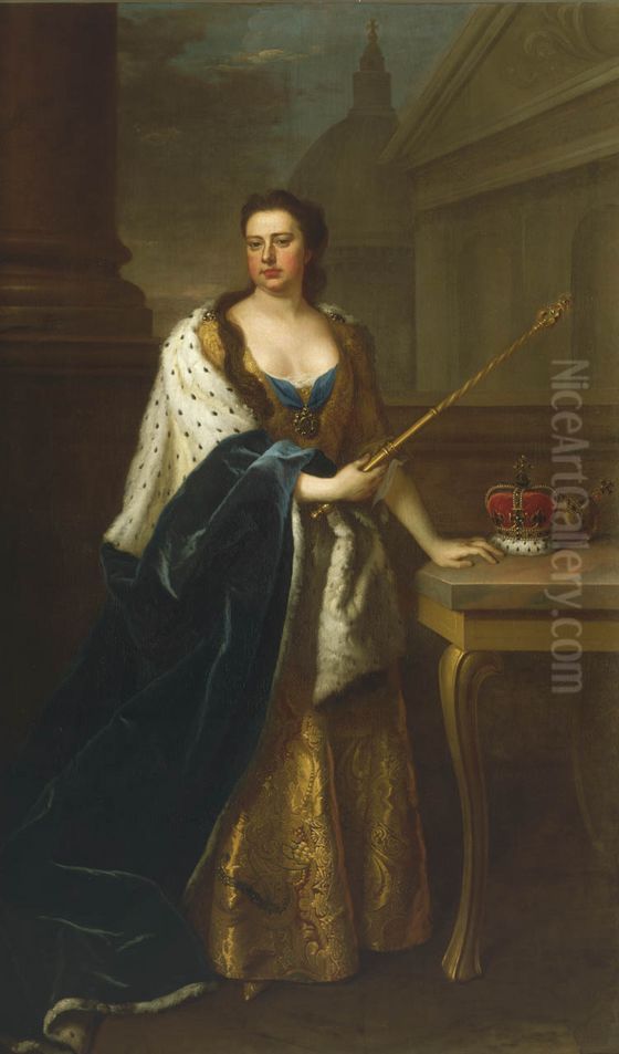 Portrait ofAnne, Queen of Great Britain(1665-1714) Oil Painting by Michael Dahl