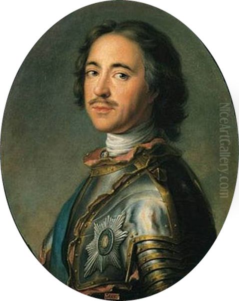 Portrait of Peter I (1672-1725) Oil Painting by Jean-Marc Nattier