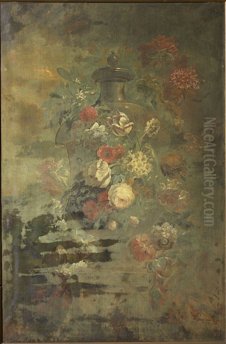 Still life of flowers II Oil Painting by Willem Ignatius Kerricx