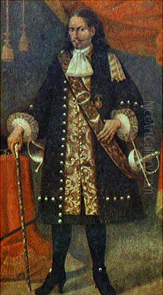 Coronel Domingos Pires Carvalho Oil Painting by Lourenco Veloso