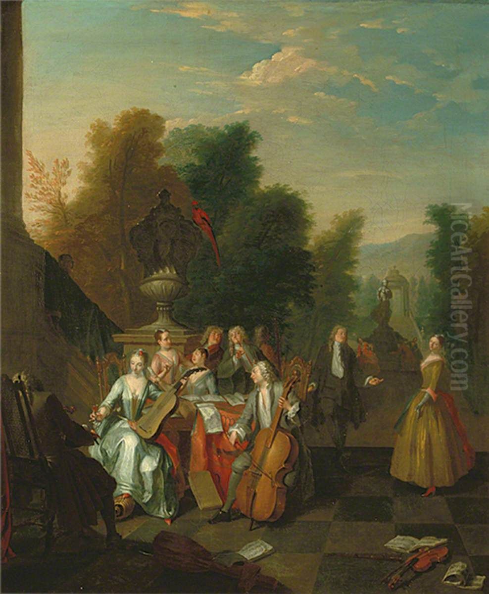 The Music Party Oil Painting by Joseph van Aken