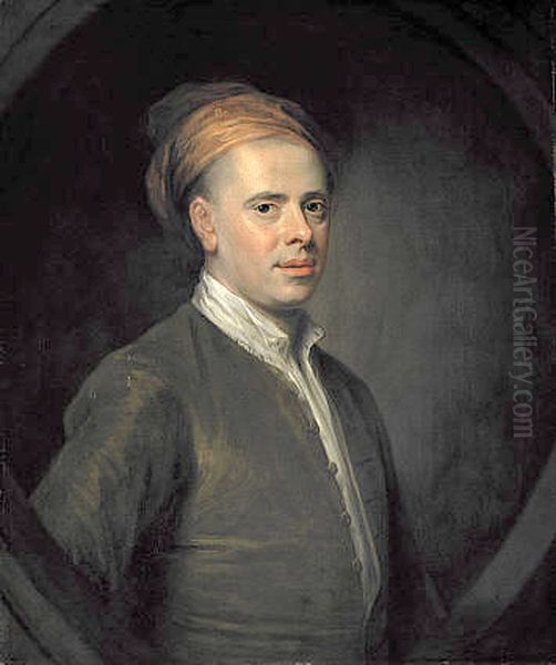 Portrait of Allan Ramsay (1686-1758), Scottish poet Oil Painting by William Aikman