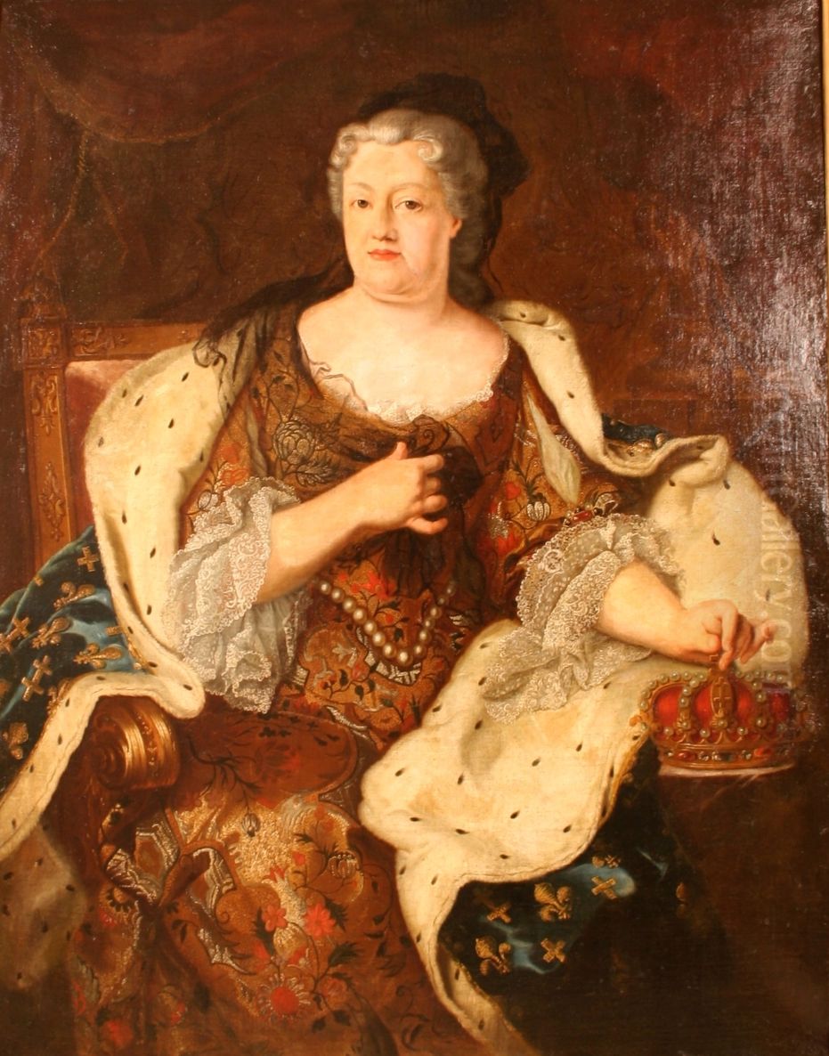 Elisabeth Charlotte d'Orleans (1676-1744) as Duchess of Lorraine Oil Painting by Hyacinthe Rigaud
