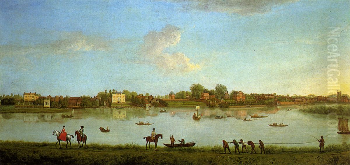 Prospect of the River Thames at Twickenham Oil Painting by Peter Tillemans