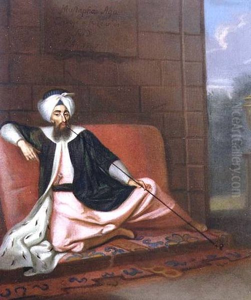 Portrait of Mustapha Aga Emissary to the Swedish Court Oil Painting by Georg Engelhard Schroder