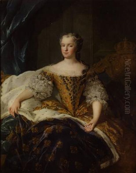 Portrait ofMarie Leszczynska(1703-1768),Queen Consort of France Oil Painting by Alexis-Simon Belle