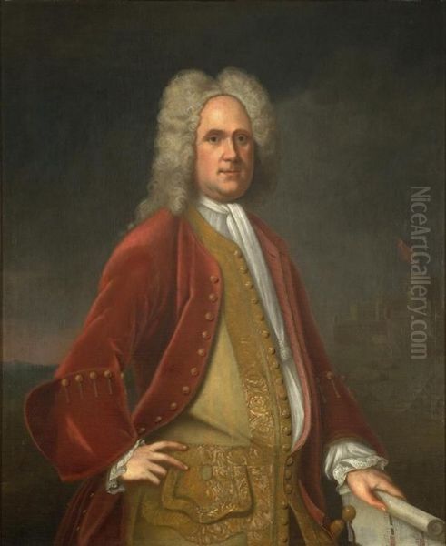 Portrait ofAlexander Spotswood(1676-1740), a British Army Colonel and Governor of Virginia Oil Painting by Charles Bridges