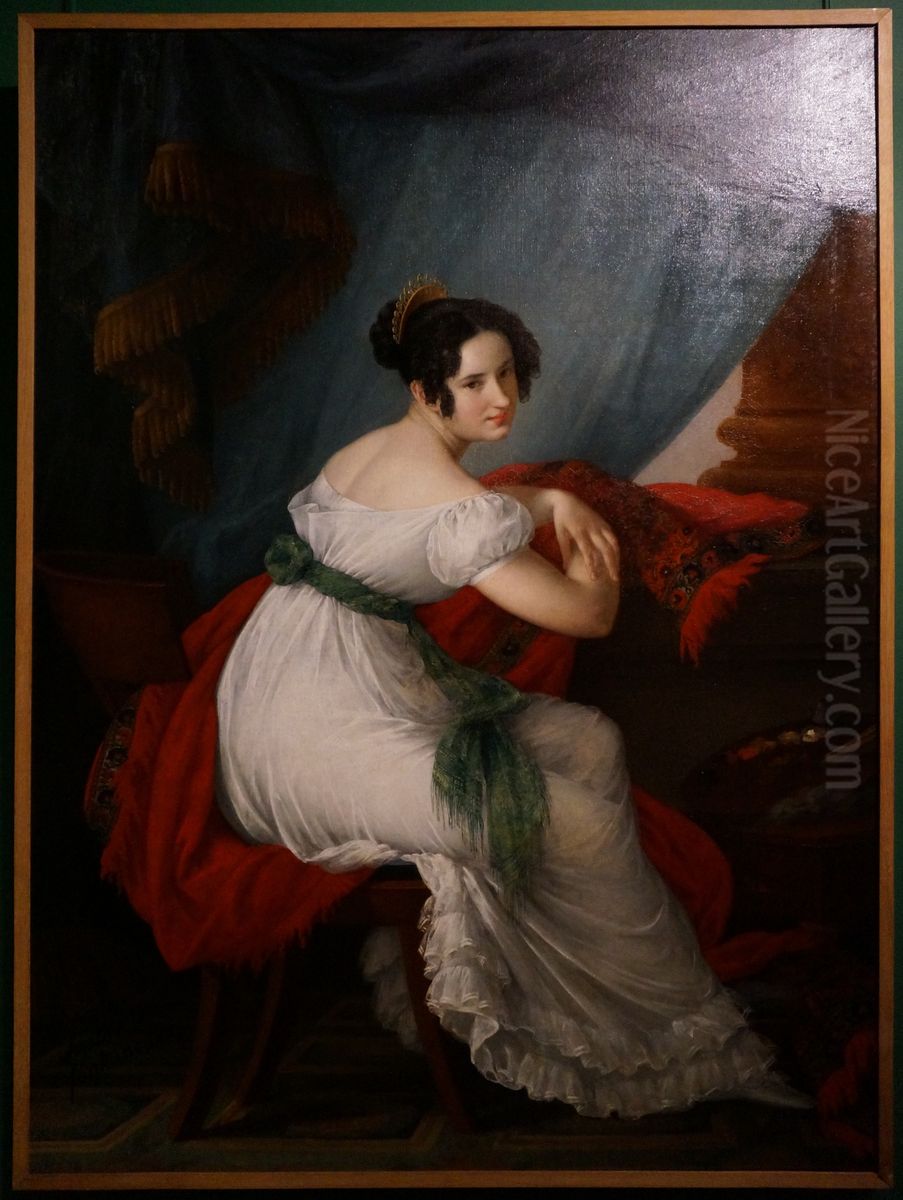 Portrait de Sophie Fontaine Oil Painting by Sophie Fontaine