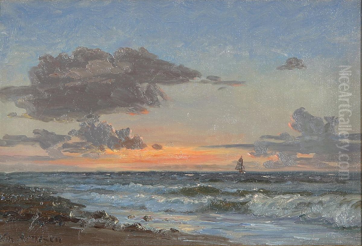 Evening at Siseley. Oil Painting by Vilhelm Arnesen