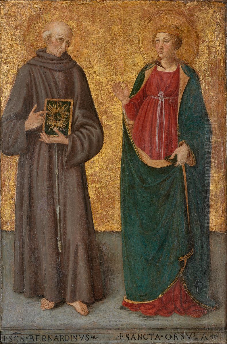 Bernardino of Siena and Saint Ursula Oil Painting by Cosimo Rosselli