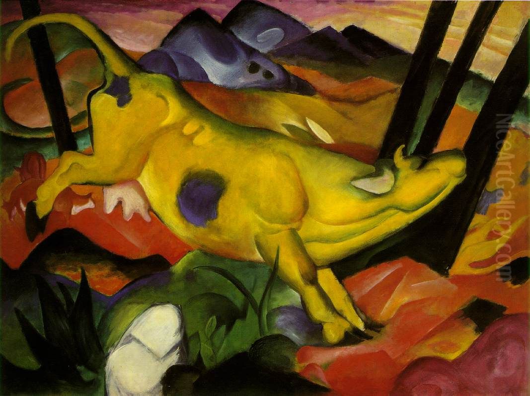 Die gelbe Kuh Oil Painting by Franz Marc