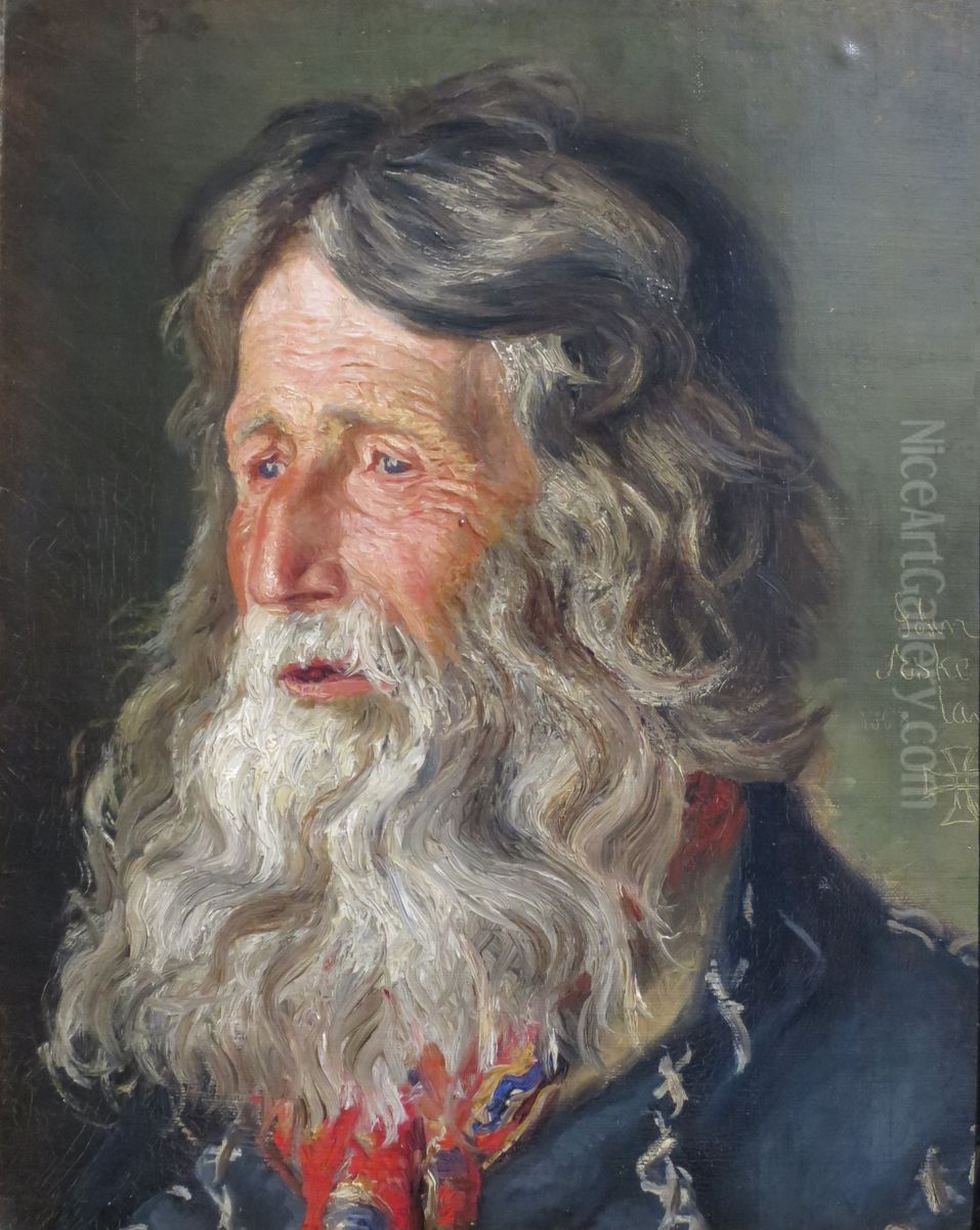 Old man Oil Painting by Olaf Isaachsen
