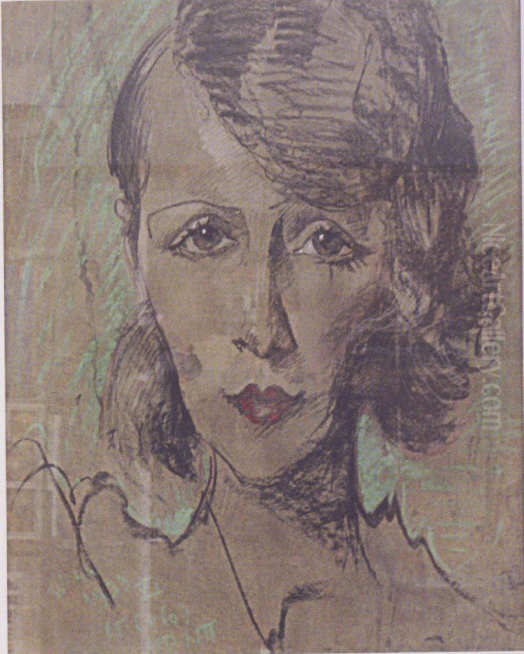 Portret Kazimiery Alberti Oil Painting by Stanislaw Ignacy Witkiewicz (Witkacy)