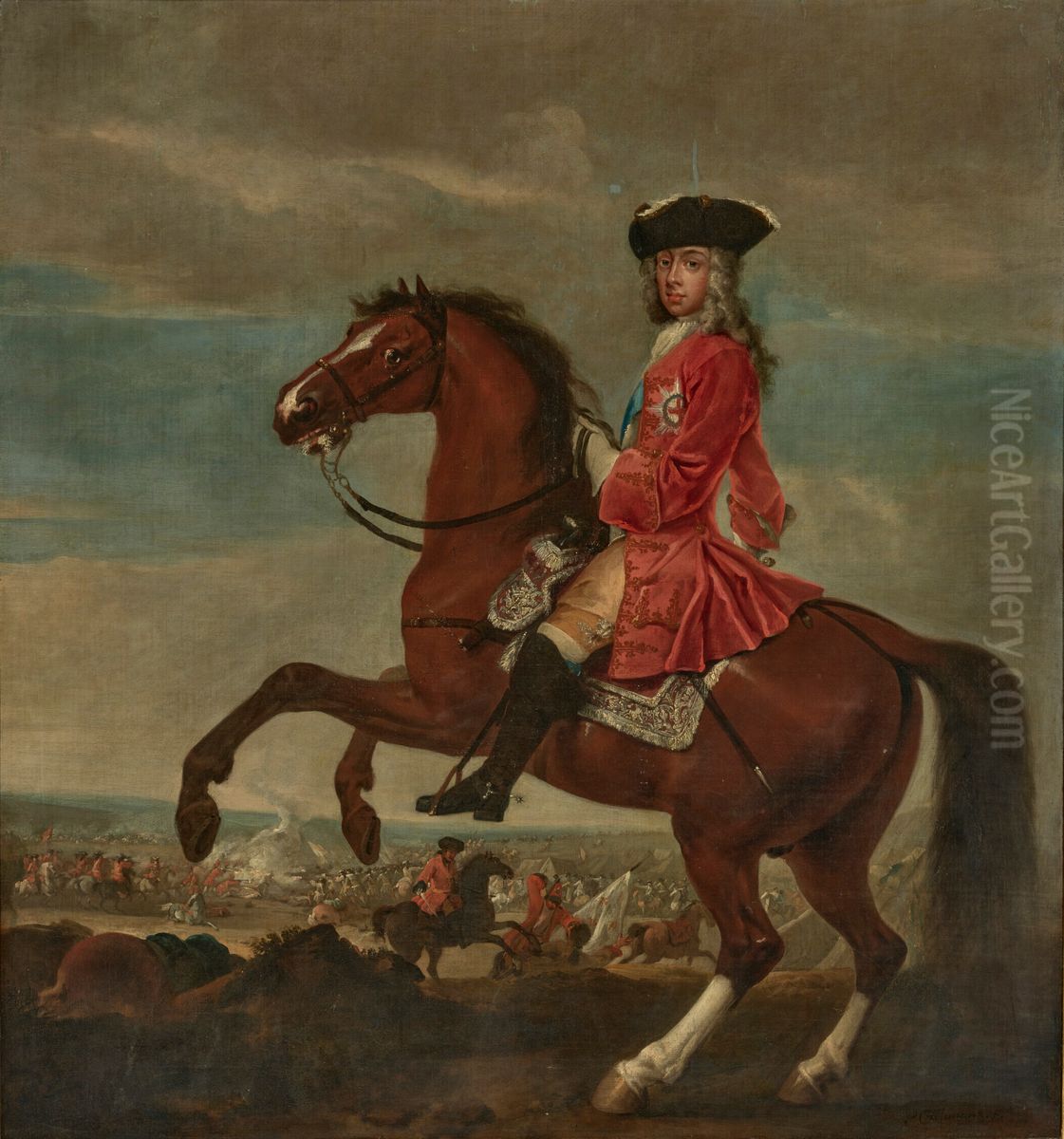 Equestrian portrait of Frederick, Prince of Wales Oil Painting by Peter Tillemans