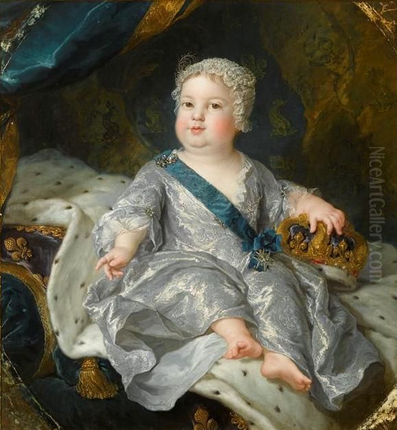 Louis, Dauphin of France (1729-1765) as a newborn Oil Painting by Alexis-Simon Belle